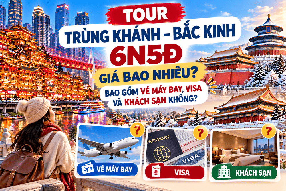 Tour Trùng Khánh – Bắc Kinh 6 ngày 5 đêm giá bao nhiêu? Tìm hiểu chi phí tour và các dịch vụ vé máy bay, visa Trung Quốc, khách sạn.